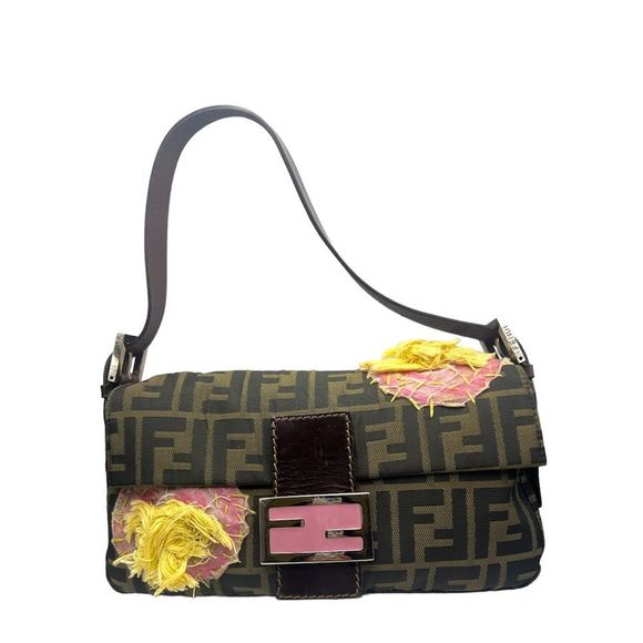 Fendi Handbags - Fendi Zucca Floral Baguette